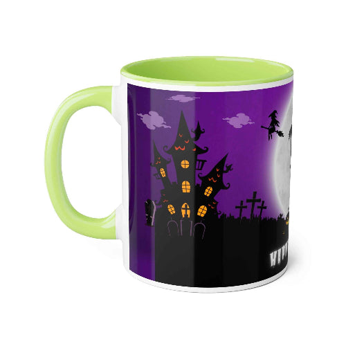 Trick and Treat Purple Happy Halloween Accent Mugs, 11oz