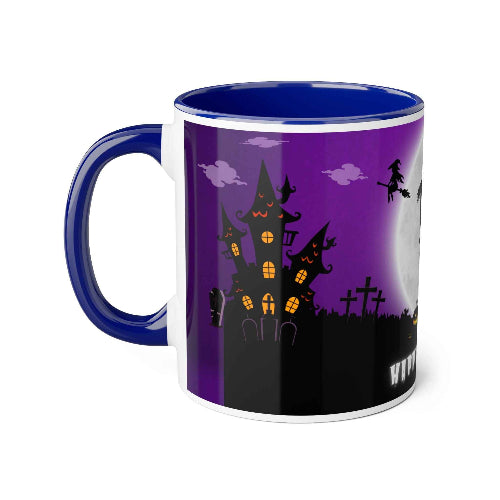Trick and Treat Purple Happy Halloween Accent Mugs, 11oz