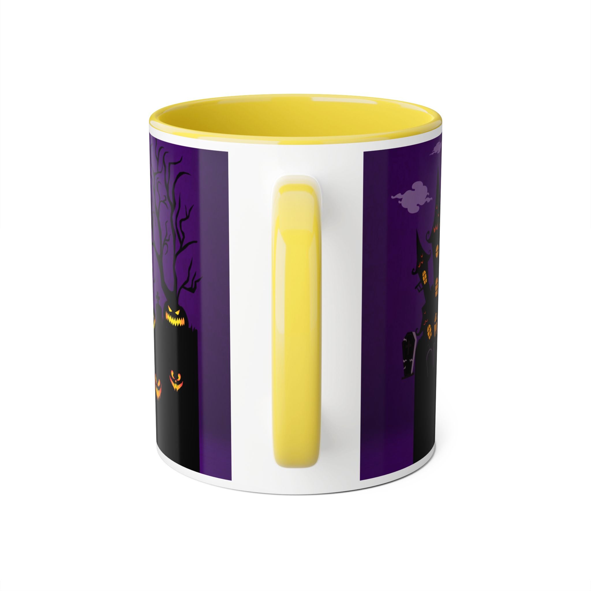 Trick and Treat Purple Happy Halloween Accent Mugs, 11oz