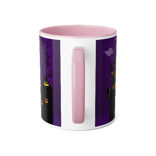 Trick and Treat Purple Happy Halloween Accent Mugs, 11oz