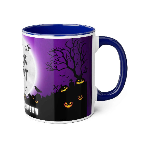 Trick and Treat Purple Happy Halloween Accent Mugs, 11oz