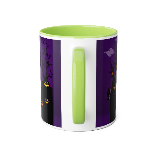 Trick and Treat Purple Happy Halloween Accent Mugs, 11oz
