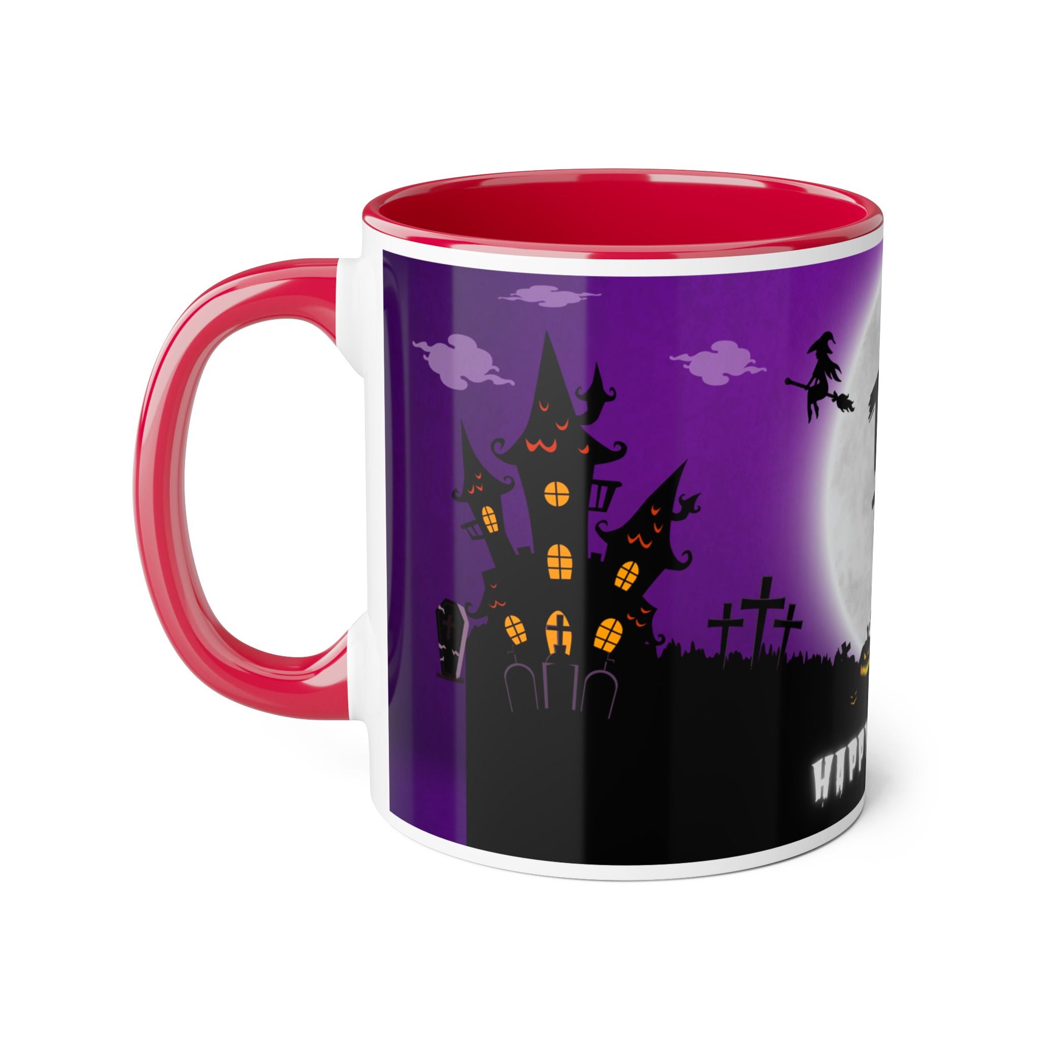 Trick and Treat Purple Happy Halloween Accent Mugs, 11oz