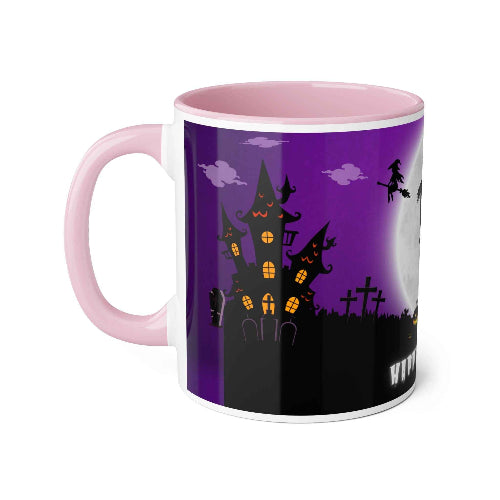 Trick and Treat Purple Happy Halloween Accent Mugs, 11oz