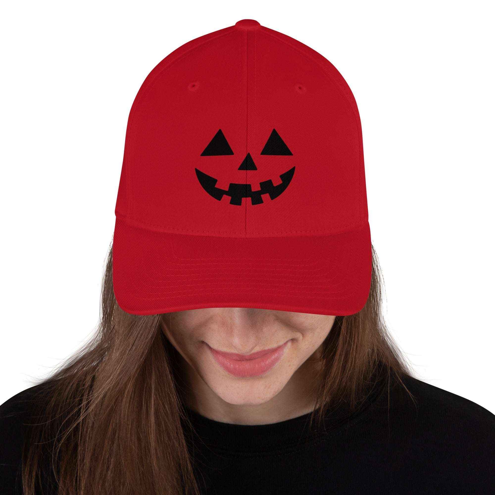 Jack-o’-Lantern Pumpkin Embroidered Baseball Hat | Spooky Season Cap | Halloween Costume Hat | Vintage Dad Cap | Fun Halloween Gift