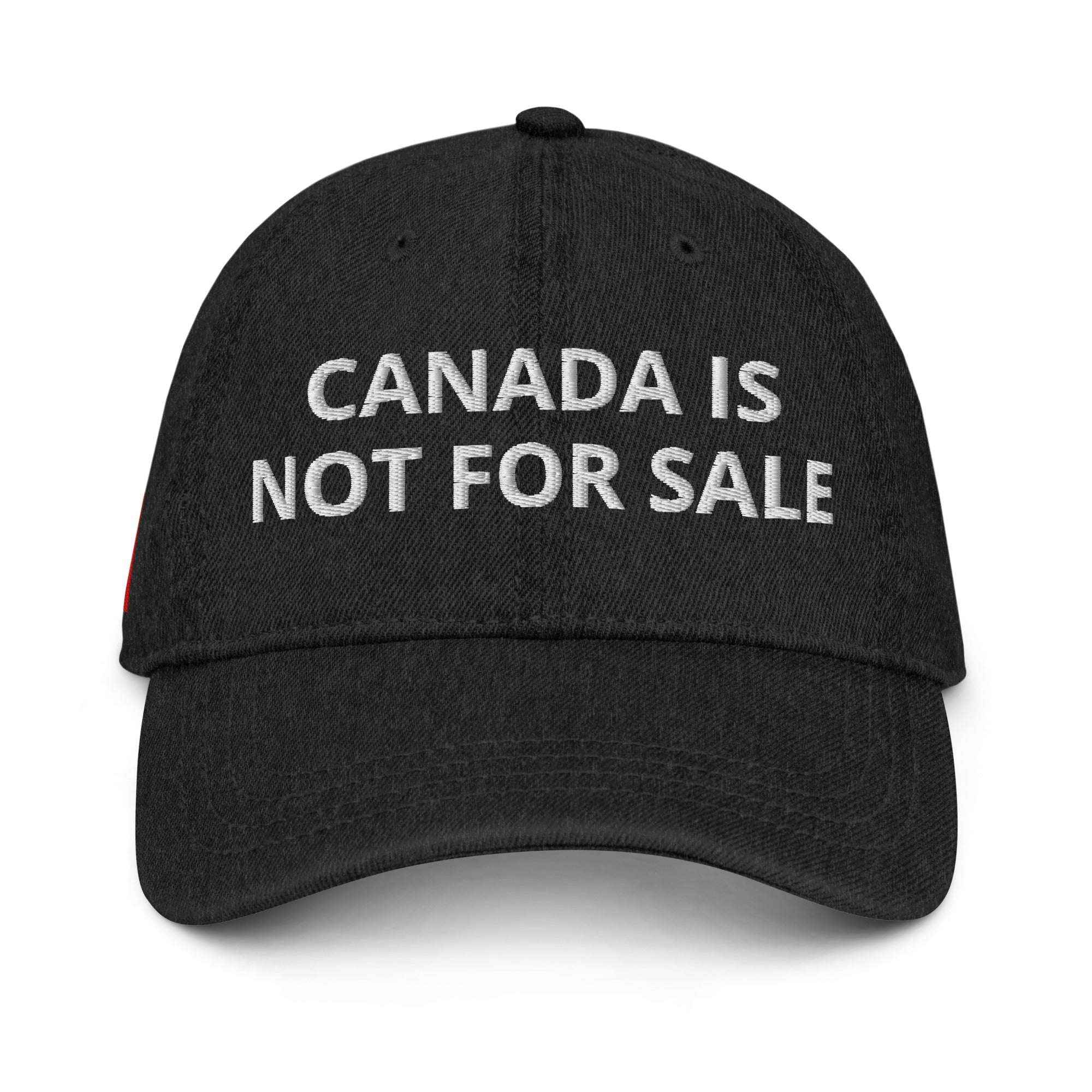 CANADA IS NOT FOR SALE Denim Hat – Embroidered Canadian Flag Adjustable Cap
