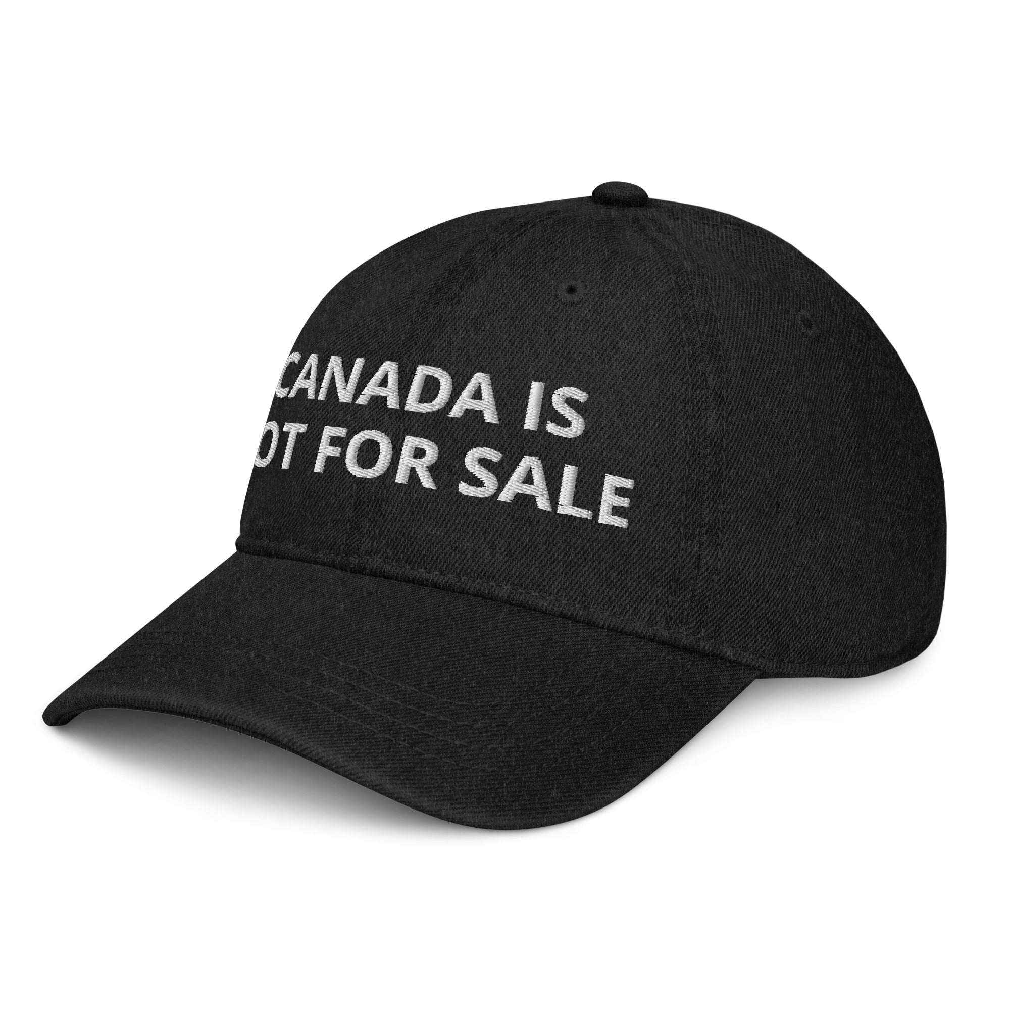 CANADA IS NOT FOR SALE Denim Hat – Embroidered Canadian Flag Adjustable Cap