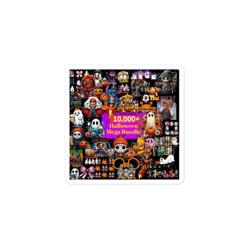 Halloween Mega Bundle  | Retro Halloween Designs | Horror Film Bundle | Fall Spooky Vibes | Trick or Treat Cartoon Clipart | Bubble-Free Stickers