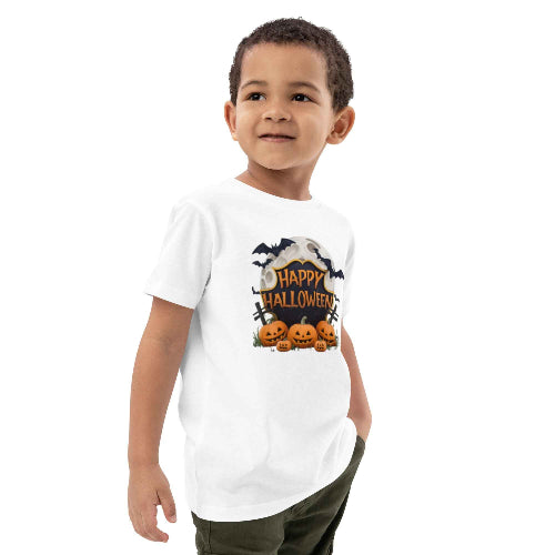 Organic Cotton Kids T-Shirt | Eco-Friendly Halloween Costume Tee | Soft & Comfortable Spooky Outfit | Trick or Treat Shirt