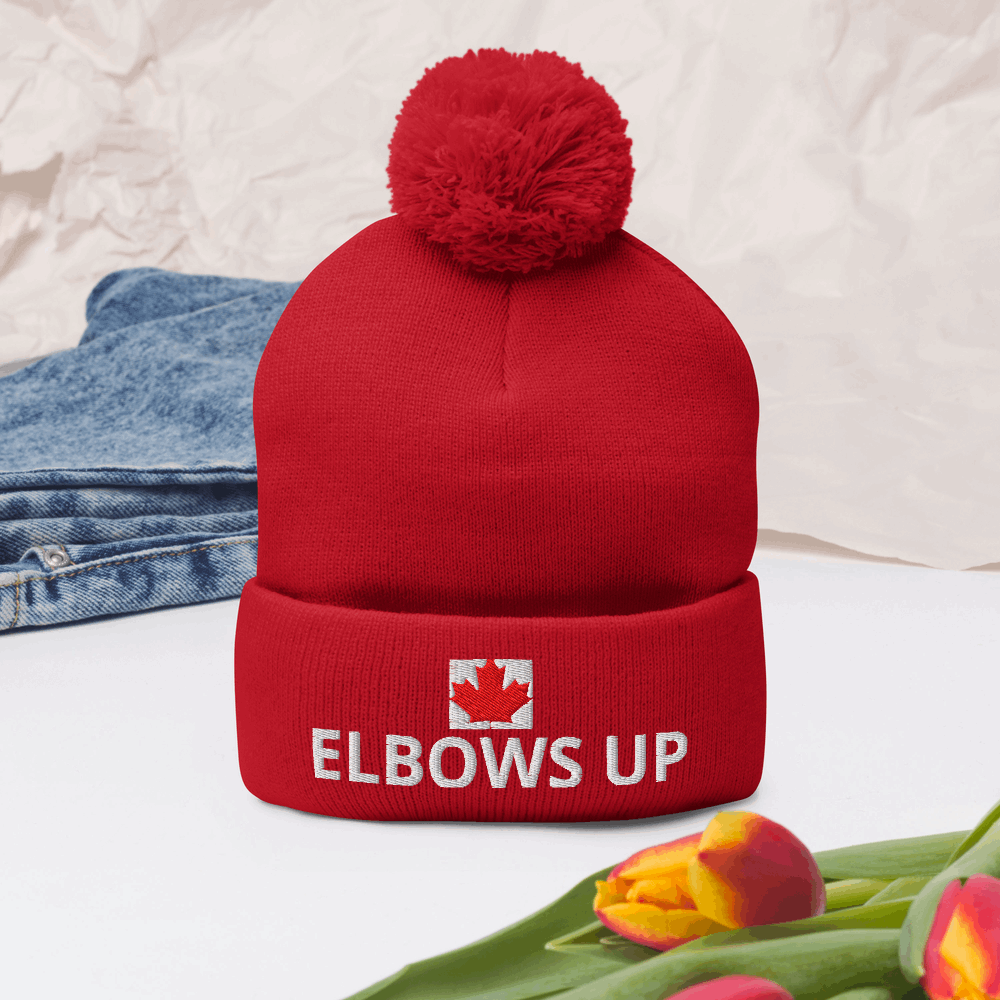 Elbows Up – Pom-Pom Beanie Proud. Bold. Unapologetically Canadian.