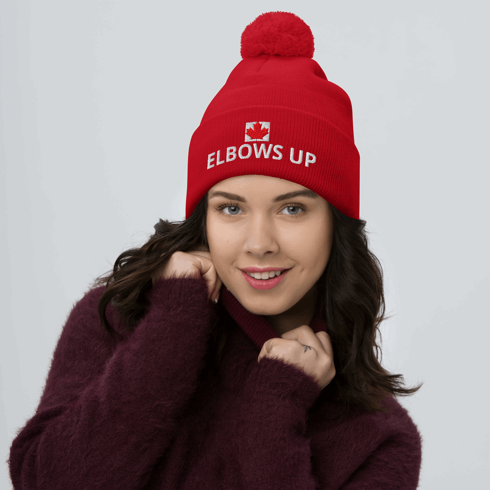 Elbows Up – Pom-Pom Beanie Proud. Bold. Unapologetically Canadian.