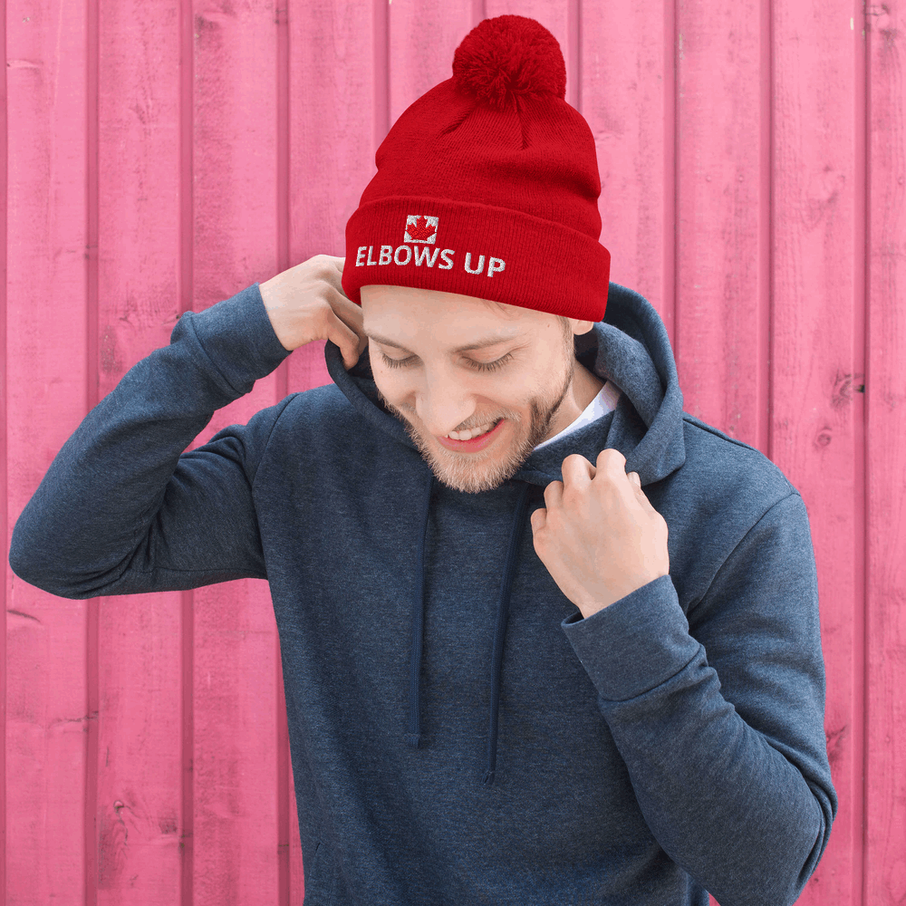 Elbows Up – Pom-Pom Beanie Proud. Bold. Unapologetically Canadian.