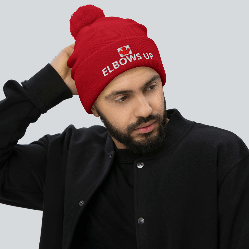 Elbows Up – Pom-Pom Beanie Proud. Bold. Unapologetically Canadian.
