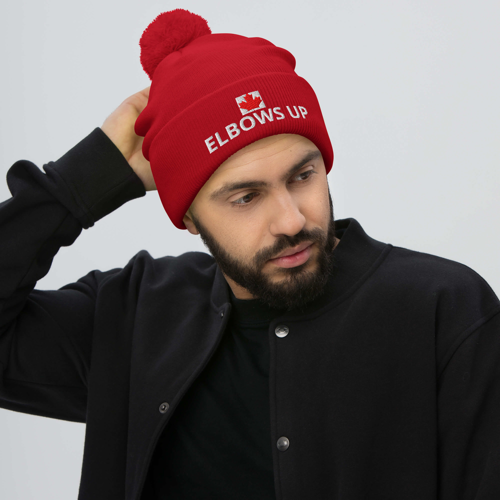 Elbows Up – Pom-Pom Beanie Proud. Bold. Unapologetically Canadian.