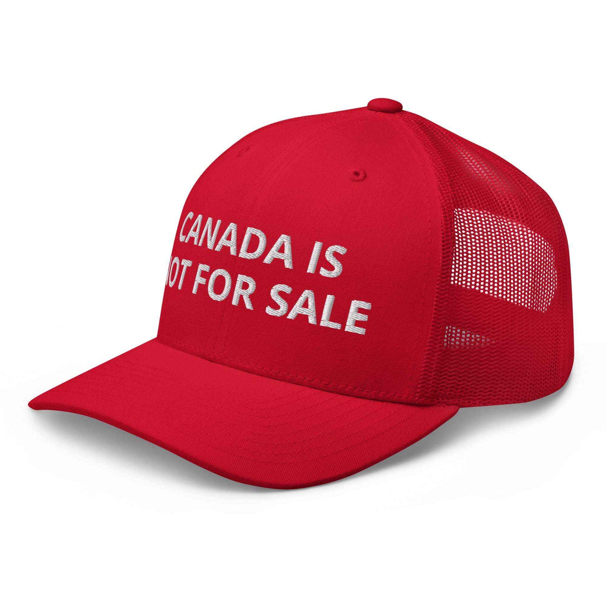 Embroidered Canadian Mesh Back Hat – Canada is Not for Sale Trucker Cap