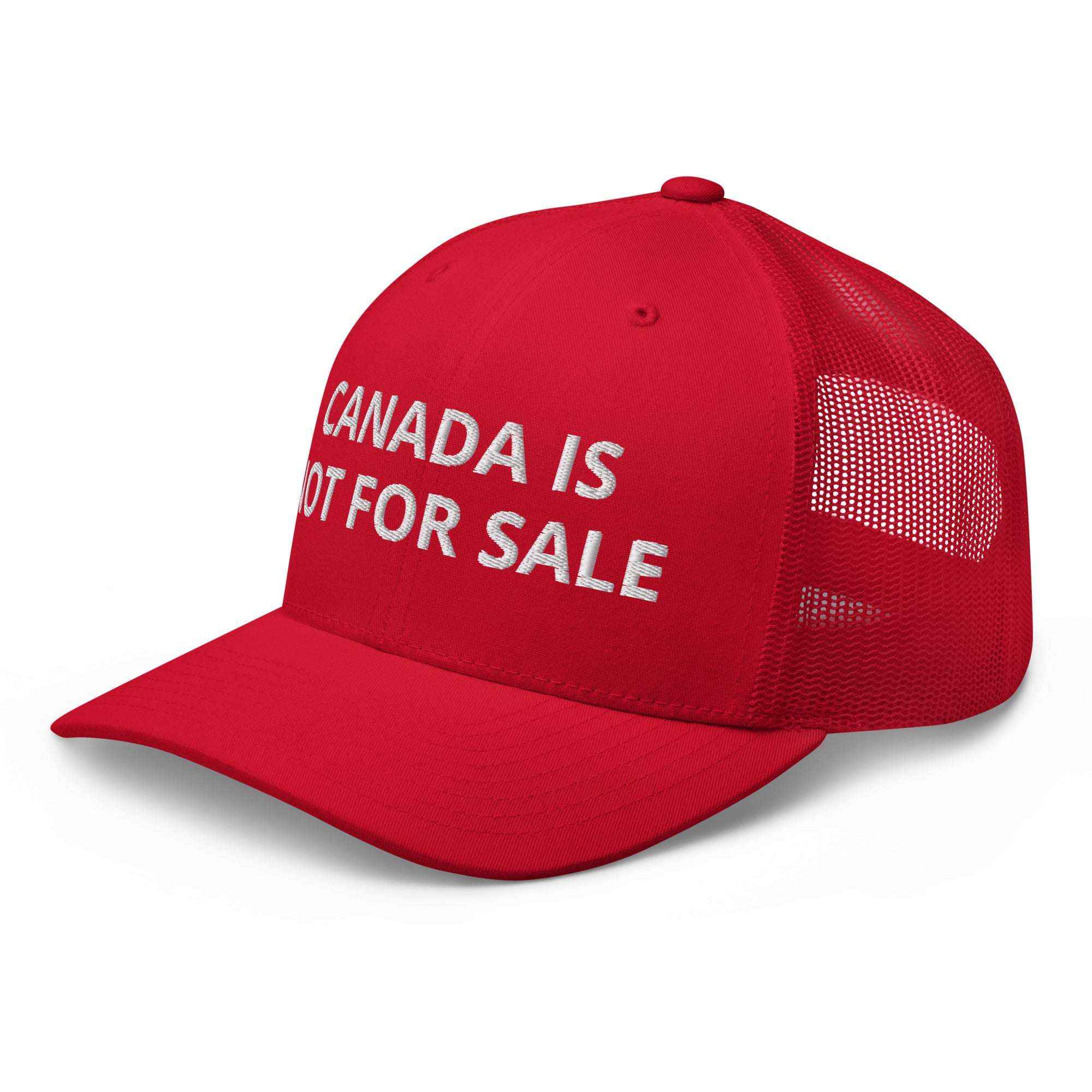Embroidered Canadian Mesh Back Hat – Canada is Not for Sale Trucker Cap