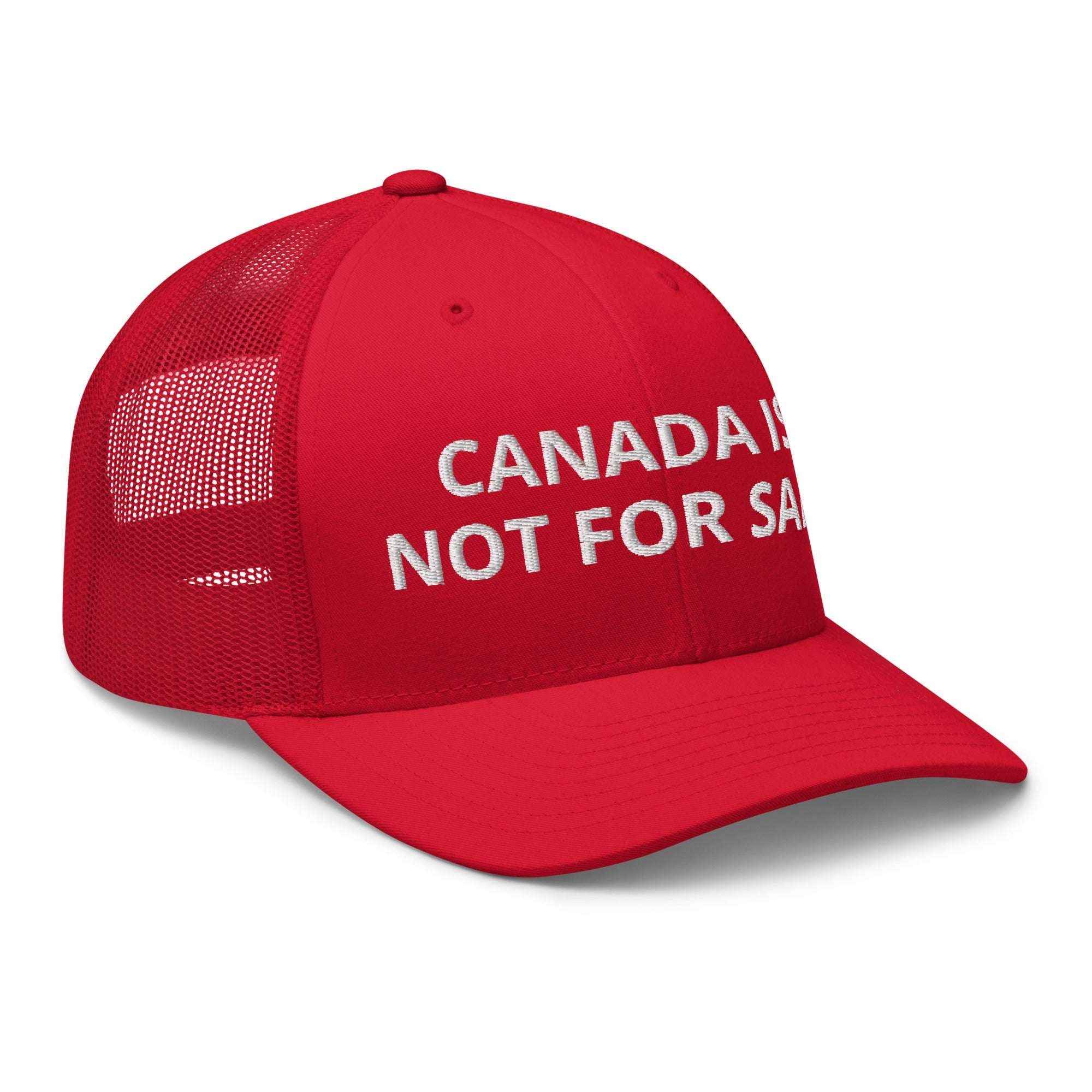 Embroidered Canadian Mesh Back Hat – Canada is Not for Sale Trucker Cap