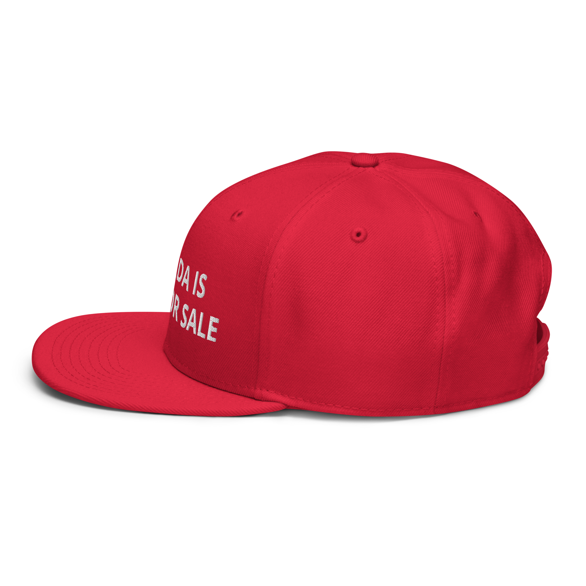 CANADA IS NOT FOR SALE Snapback Hat – Premium Embroidered Canadian Flag Cap