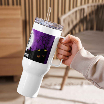 Trick and Treat Purple Happy Halloween Travel Mug