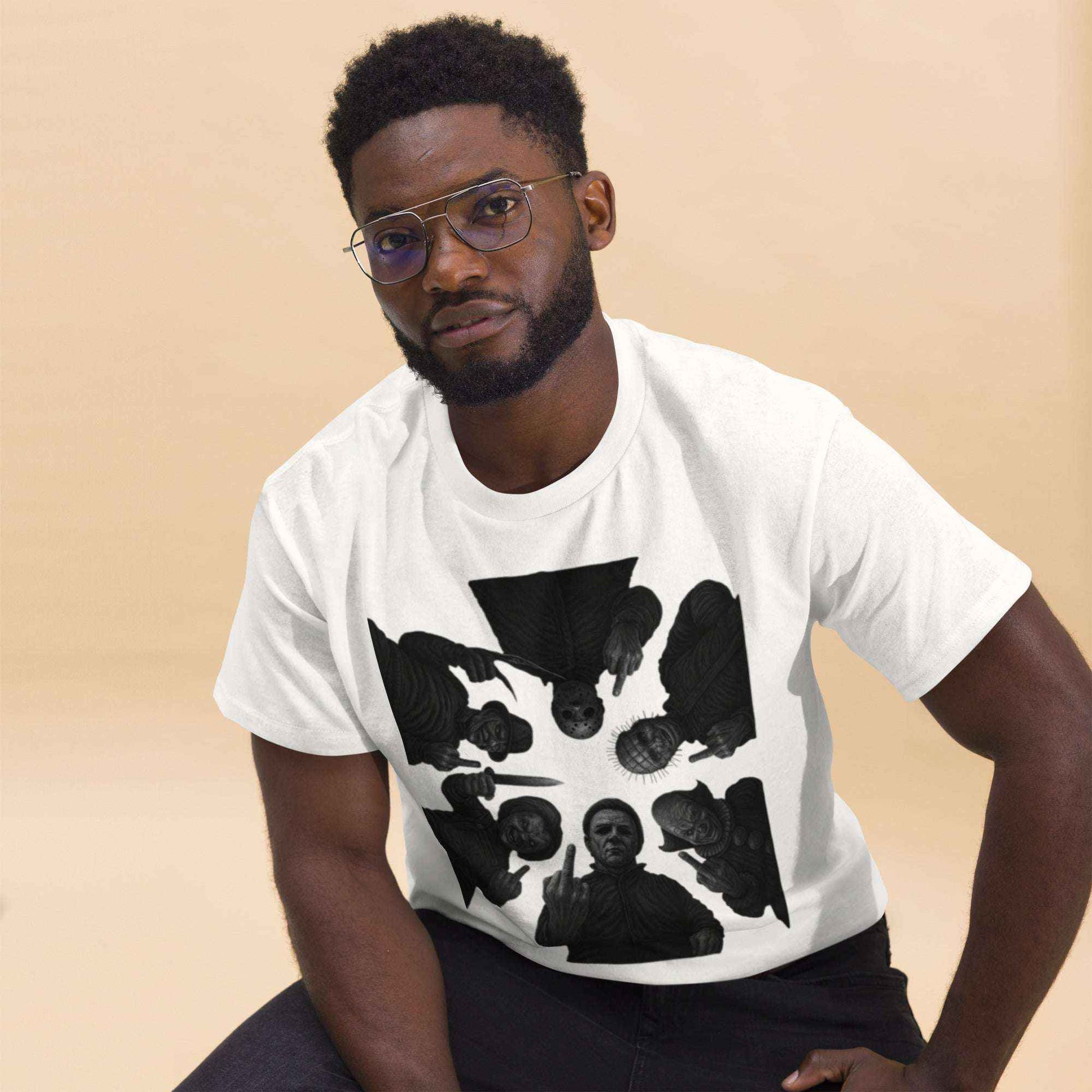 Spooky Halloween Unisex Classic Tee | Retro Horror Killers, Scary Halloween Characters, Horror Season Style