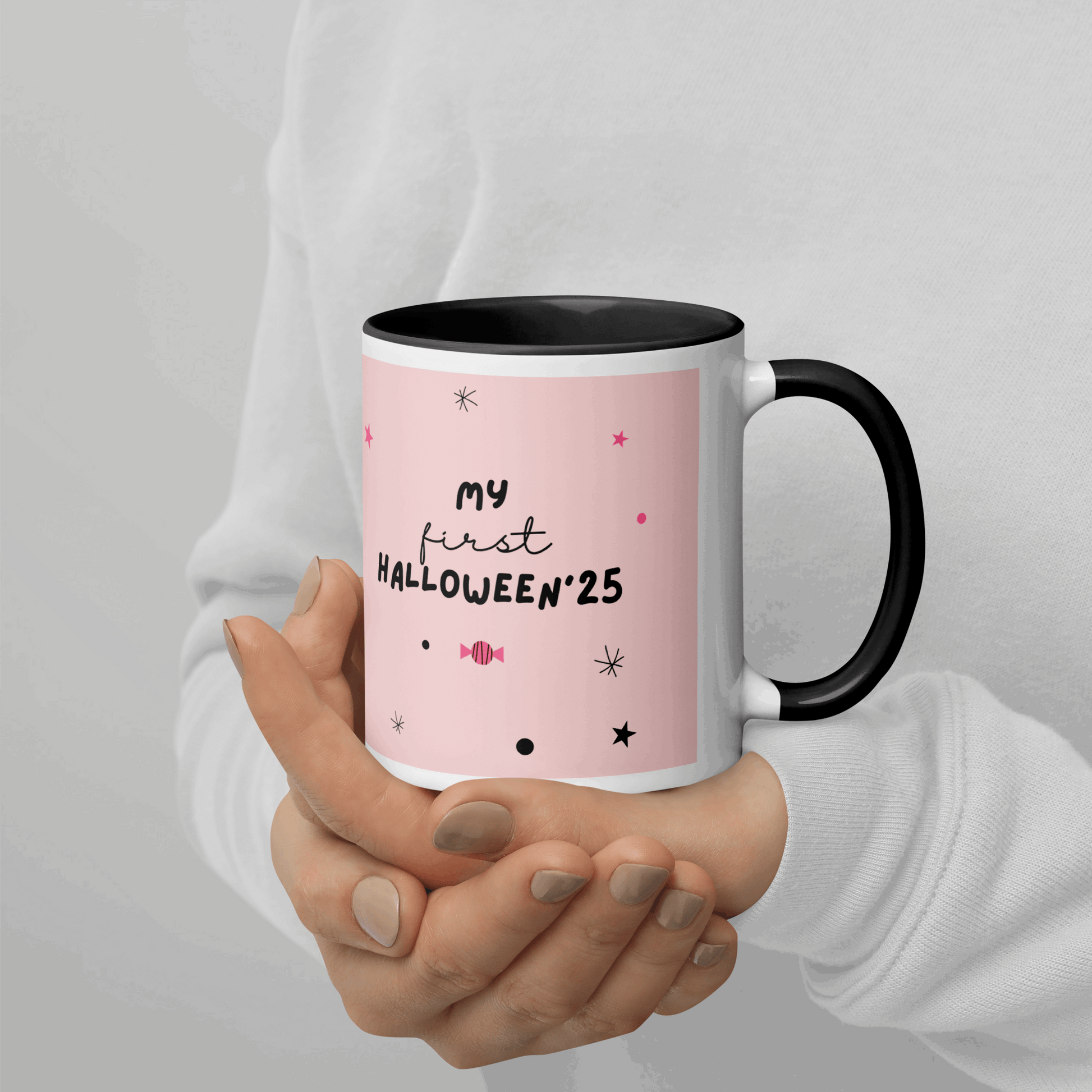 Pink Illustrative Halloween Wraparound Mug