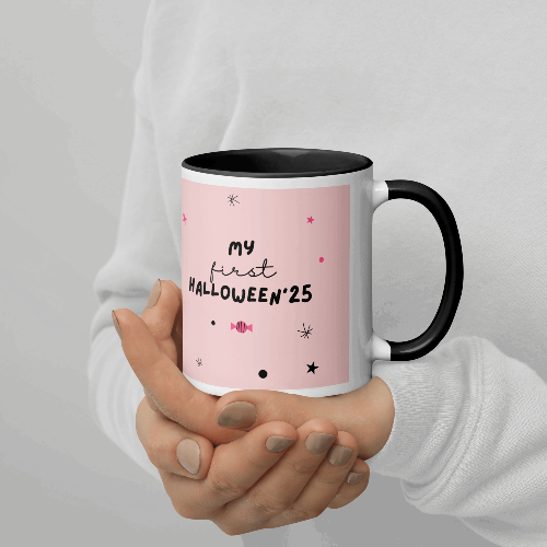 Pink Illustrative Halloween Wraparound Mug