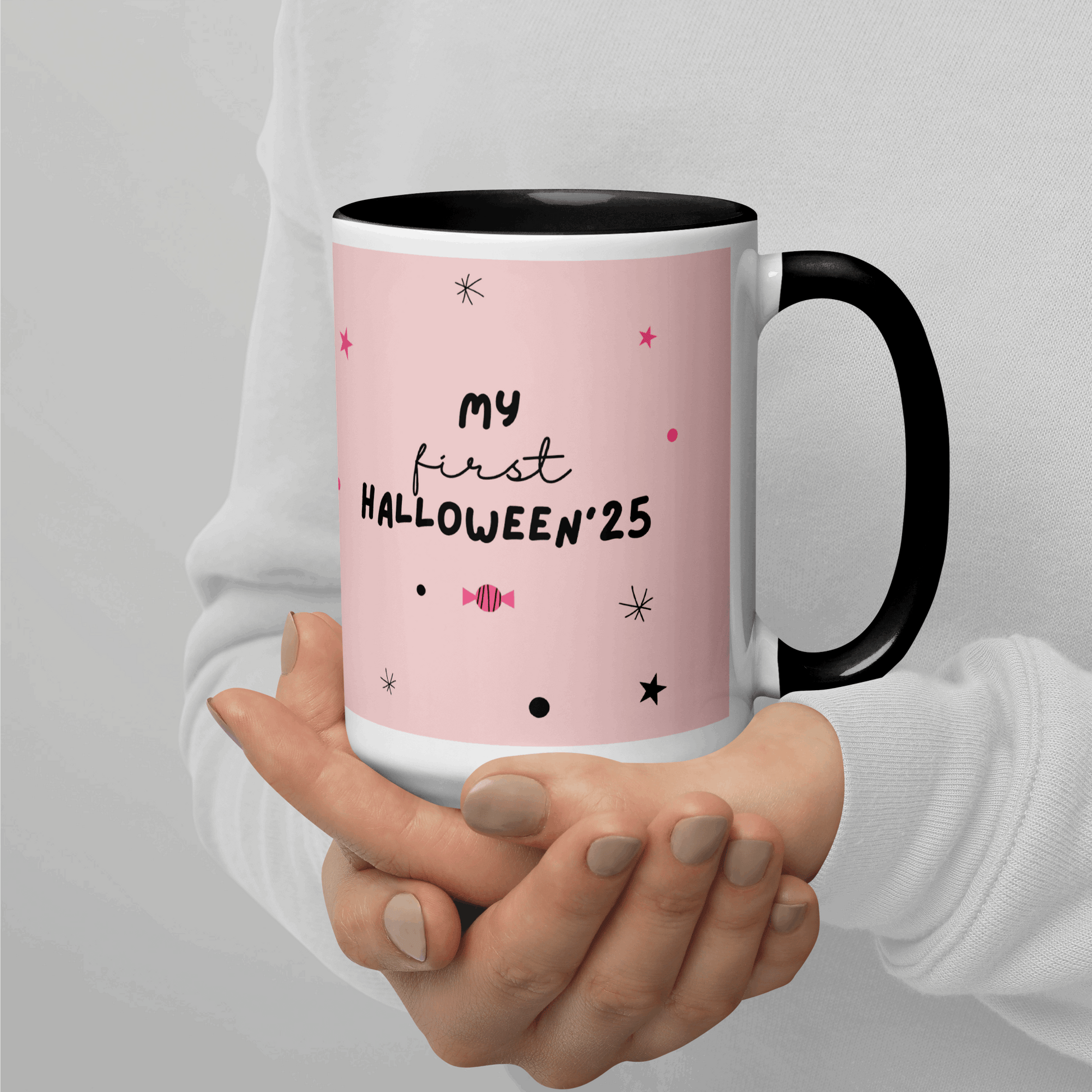 Pink Illustrative Halloween Wraparound Mug